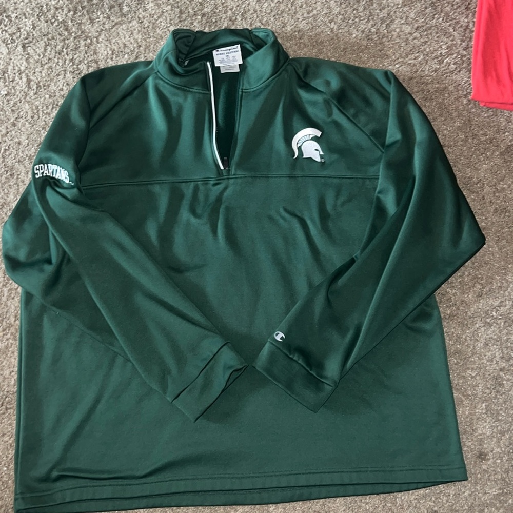 Men’s champion SweaterFleece Quarter Zip Michigan state